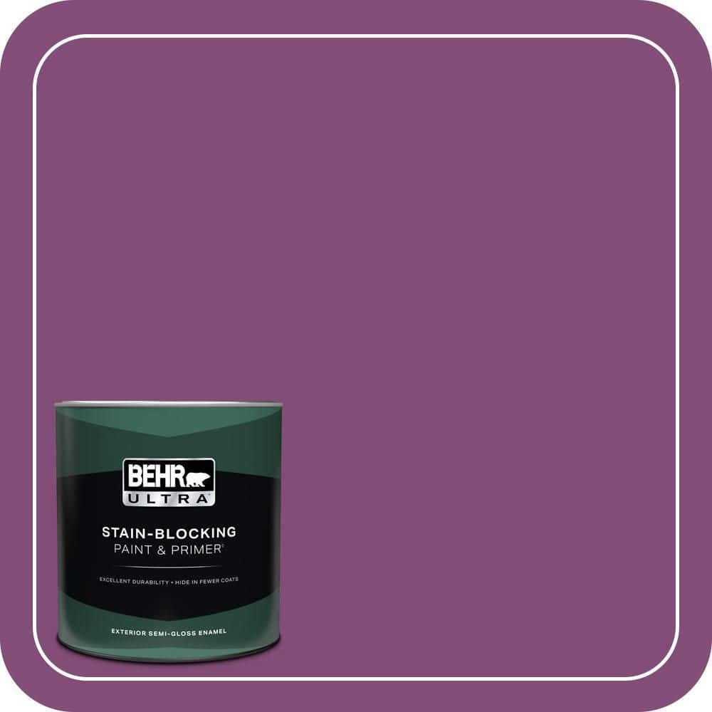 BEHR ULTRA 1 qt. #T15-12 Graphic Grape Semi-Gloss Enamel Exterior Paint & Primer