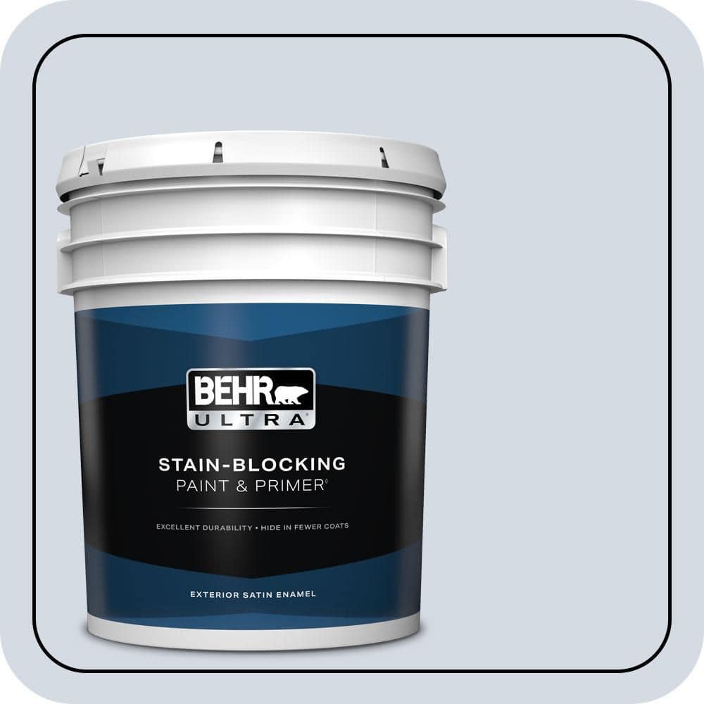 BEHR ULTRA 5 gal. #610E-3 Drowsy Lavender Satin Enamel Exterior Paint & Primer