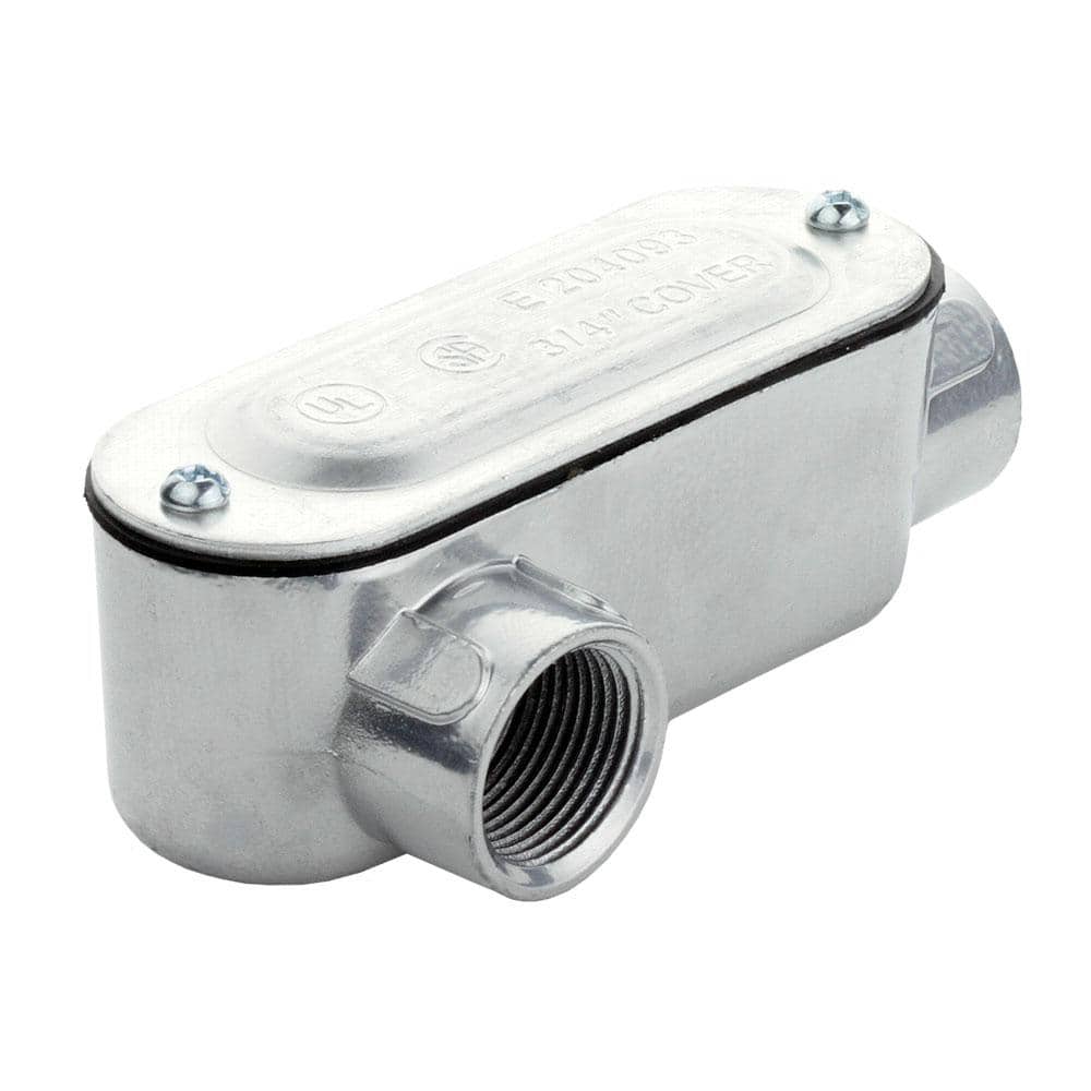 Commercial Electric 3/4 in. Rigid Metal Conduit (RMC) Threaded Conduit Body with Stamped Cover (Type LR) (2)