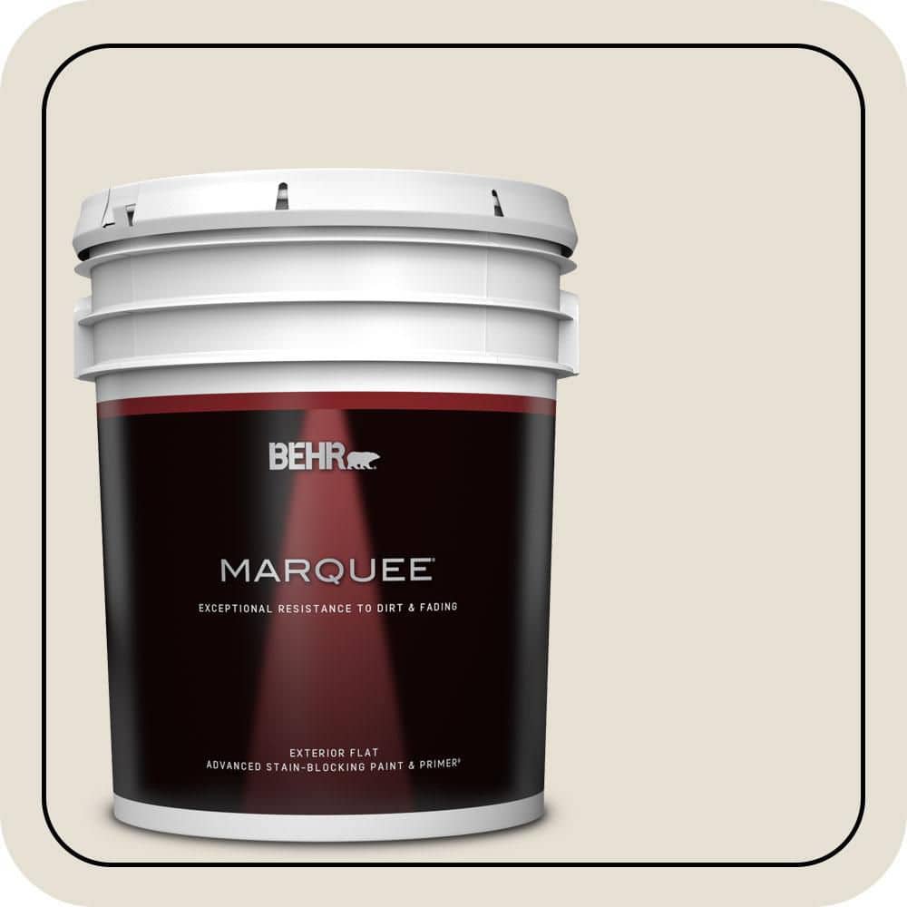 BEHR MARQUEE 5 gal. #N310-1 Sand Drift Flat Exterior Paint & Primer