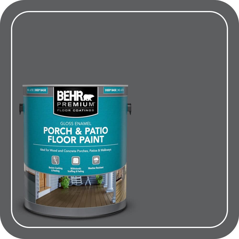 BEHR PREMIUM 1 gal. #N500-6 Graphic Charcoal Gloss Enamel Interior/Exterior Porch and Patio Floor Paint