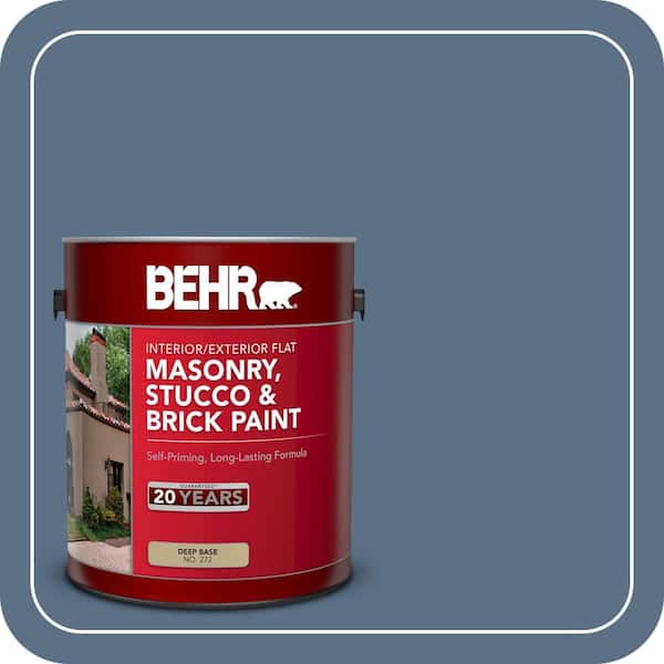 BEHR 1 gal. #S520-6 Layers of Ocean Flat Interior/Exterior Masonry, Stucco and Brick Paint (2)