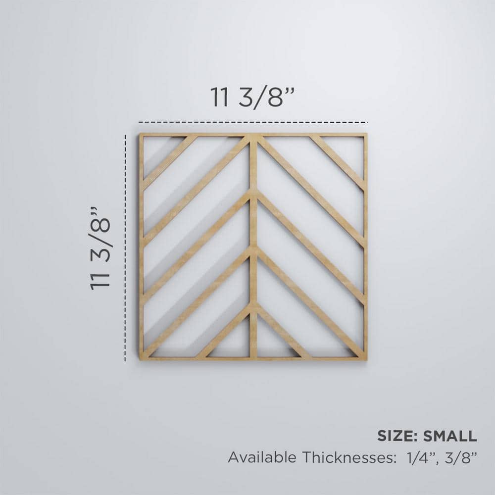 Ekena Millwork 11 3/8 in. 11 3/8 in. 1/4 in. Small Genoa Decorative Fretwork Wood Wall Panels (3)