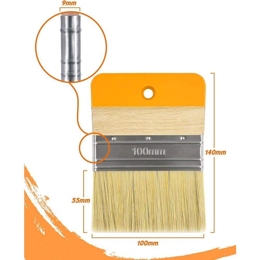 KIWDZFU 4-Flat Paddle Paint Brush for Walls Texture and Artist Painting with Synthetic/Natural Bristle Mix (3)
