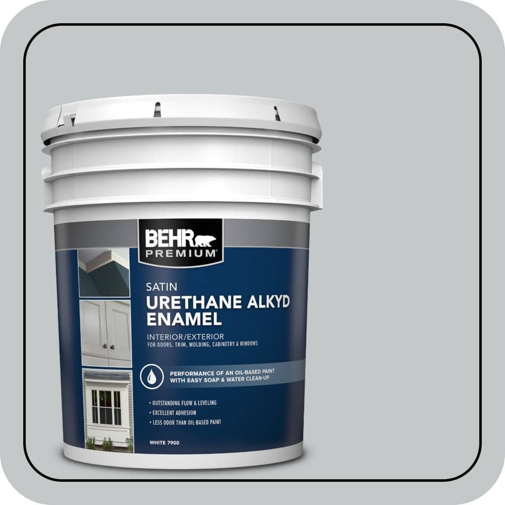BEHR PREMIUM 5 gal. #N450-2 Zero Gravity Urethane Alkyd Satin Enamel Interior/Exterior Paint