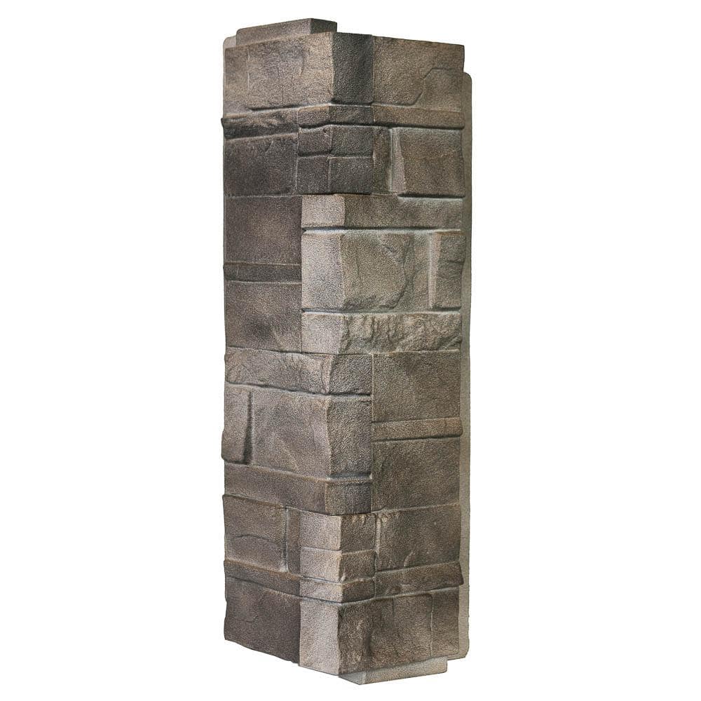 Novik Stone DS - 5.88 in. x 16 in. Dry Stack Stone in Flint - Corner (6.30 lin. ft. per Box) Trim Siding