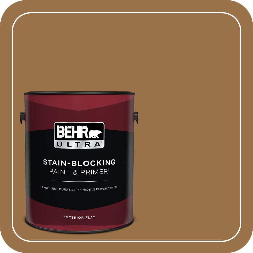 BEHR ULTRA 1 gal. #PPU4-17 Olympic Bronze Flat Exterior Paint & Primer
