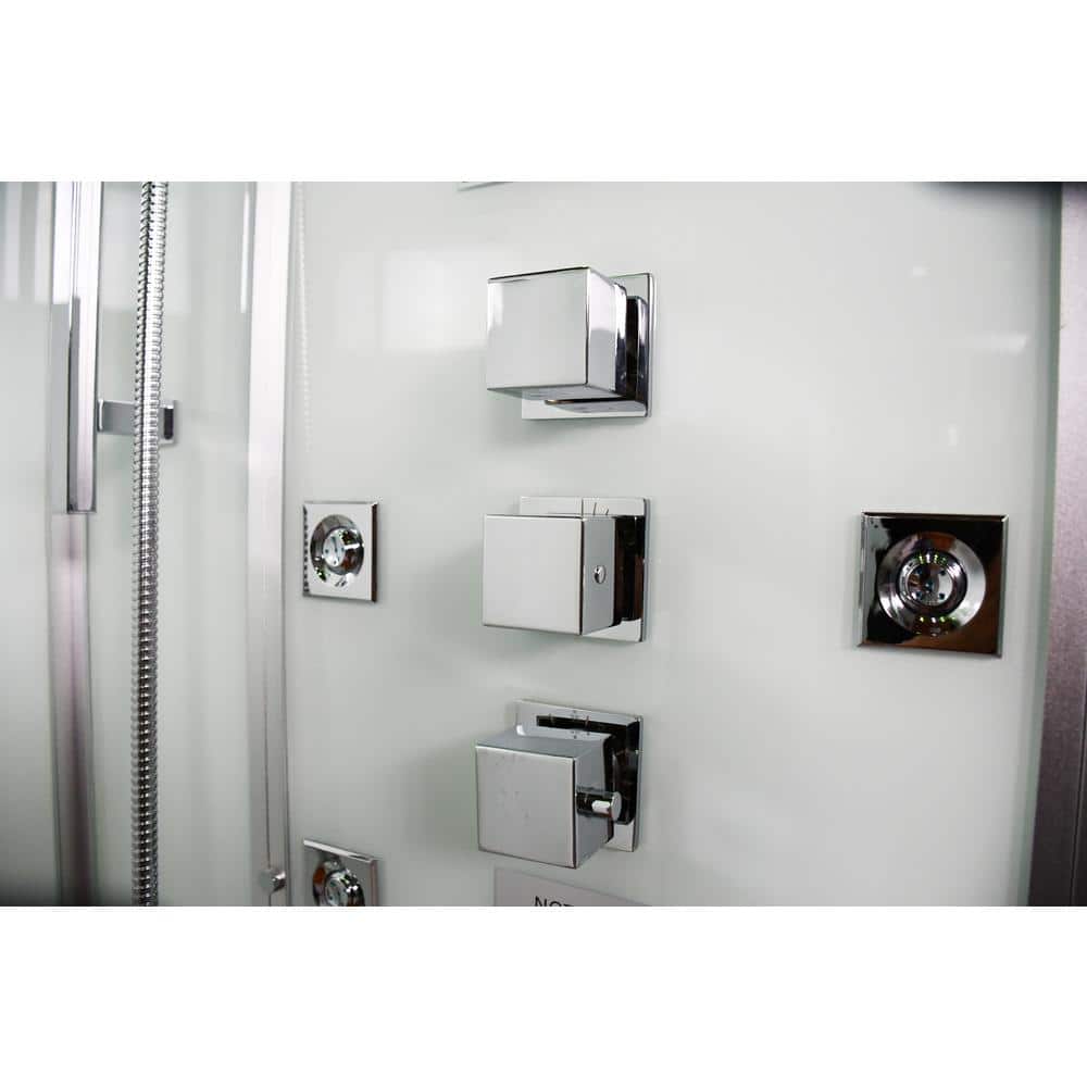 Unbranded Platinum 59 in. x 36 in. x 90 in. Steam Shower in White with Hinged Door, Right Side Controls and 6 kW Steam Generator (2)