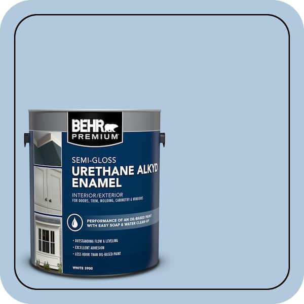 BEHR PREMIUM 1 gal. #M510-2 Life At Sea Urethane Alkyd Semi-Gloss Enamel Interior/Exterior Paint (2)