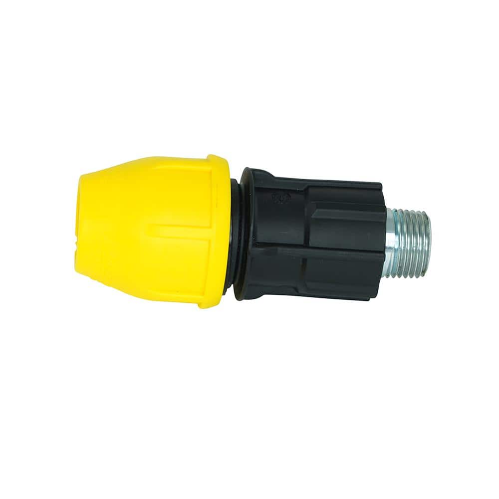 HOME-FLEX 3/4 in. Polypropylene Underground Yellow Poly Gas Pipe Conversion Fitting (4)