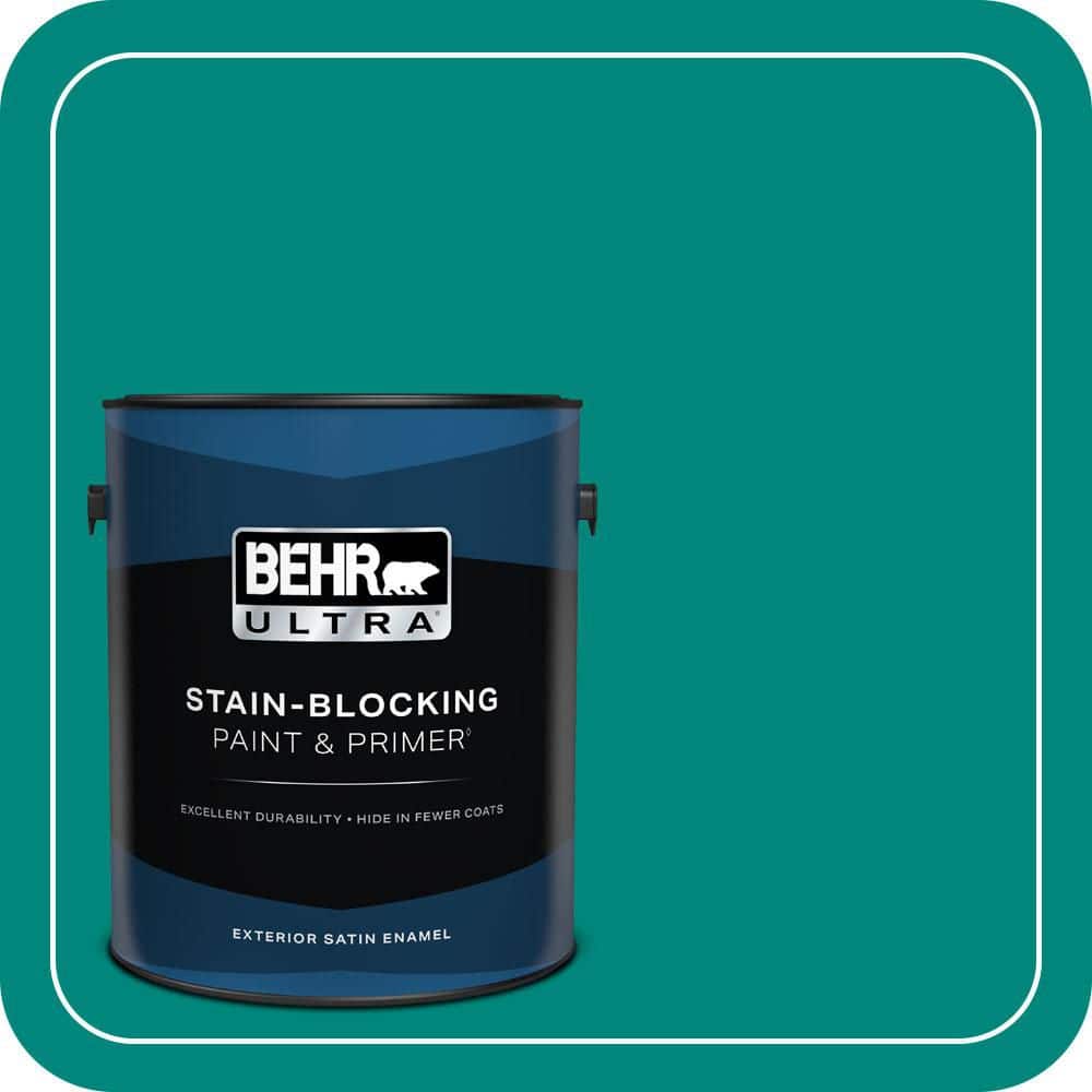 BEHR ULTRA 1 gal. #P450-7 Mystic Turquoise Satin Enamel Exterior Paint & Primer