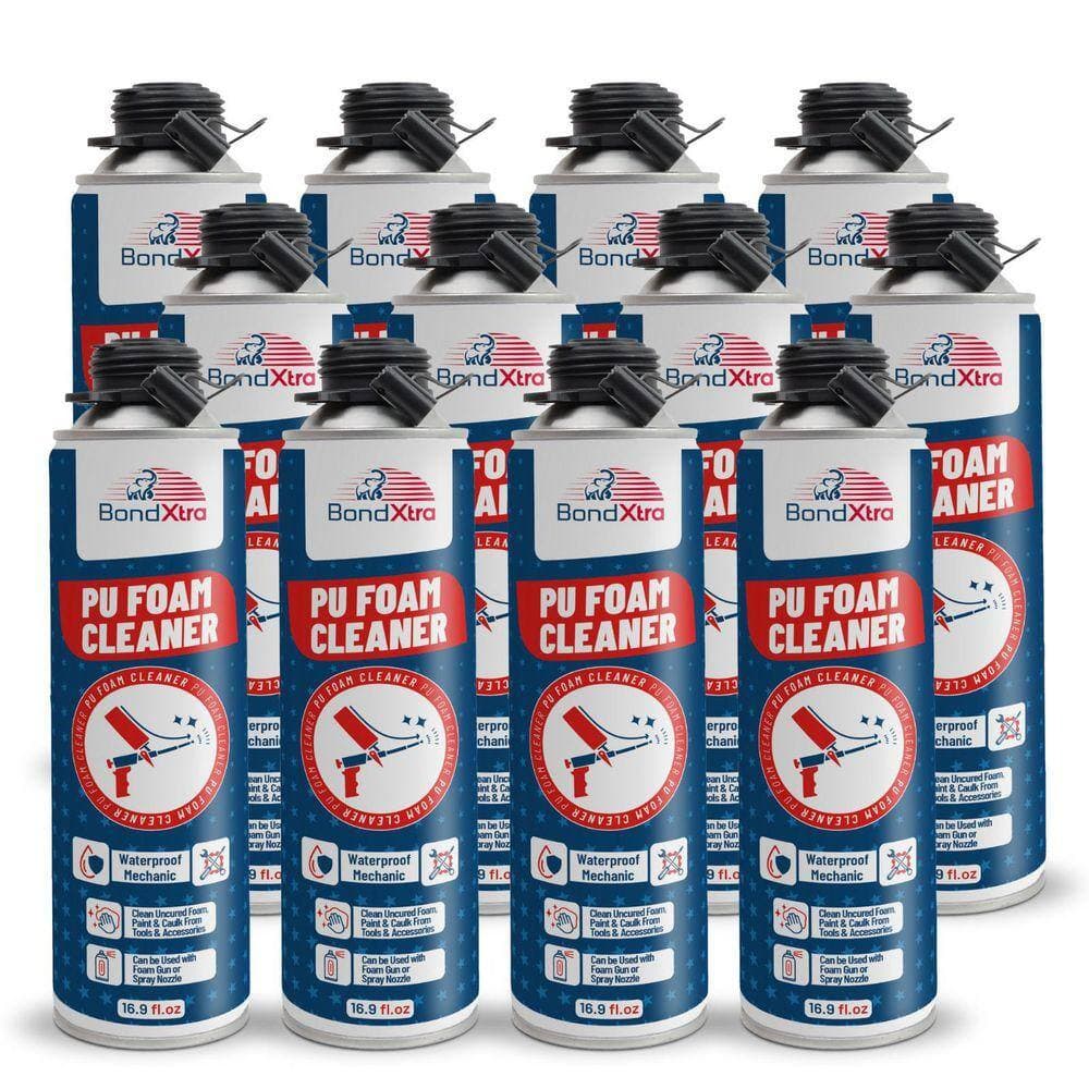 BondXtra BX410 Foam Gun Cleaner 16.9 oz.-Ideal for Cleaning PU Insulation Spray Foam Dispensing Guns and Applicators (12-Pack)