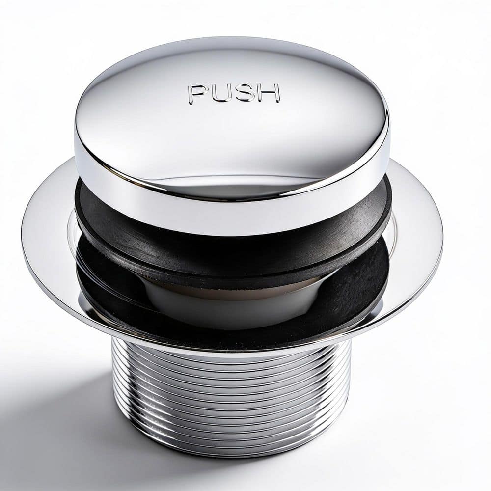 PLUMBFLEX SUPPLYGIANT Tip Toe Bath Drain Assembly, 1-3/8 in. Drain Stopper, Chrome Plated Finish (1)