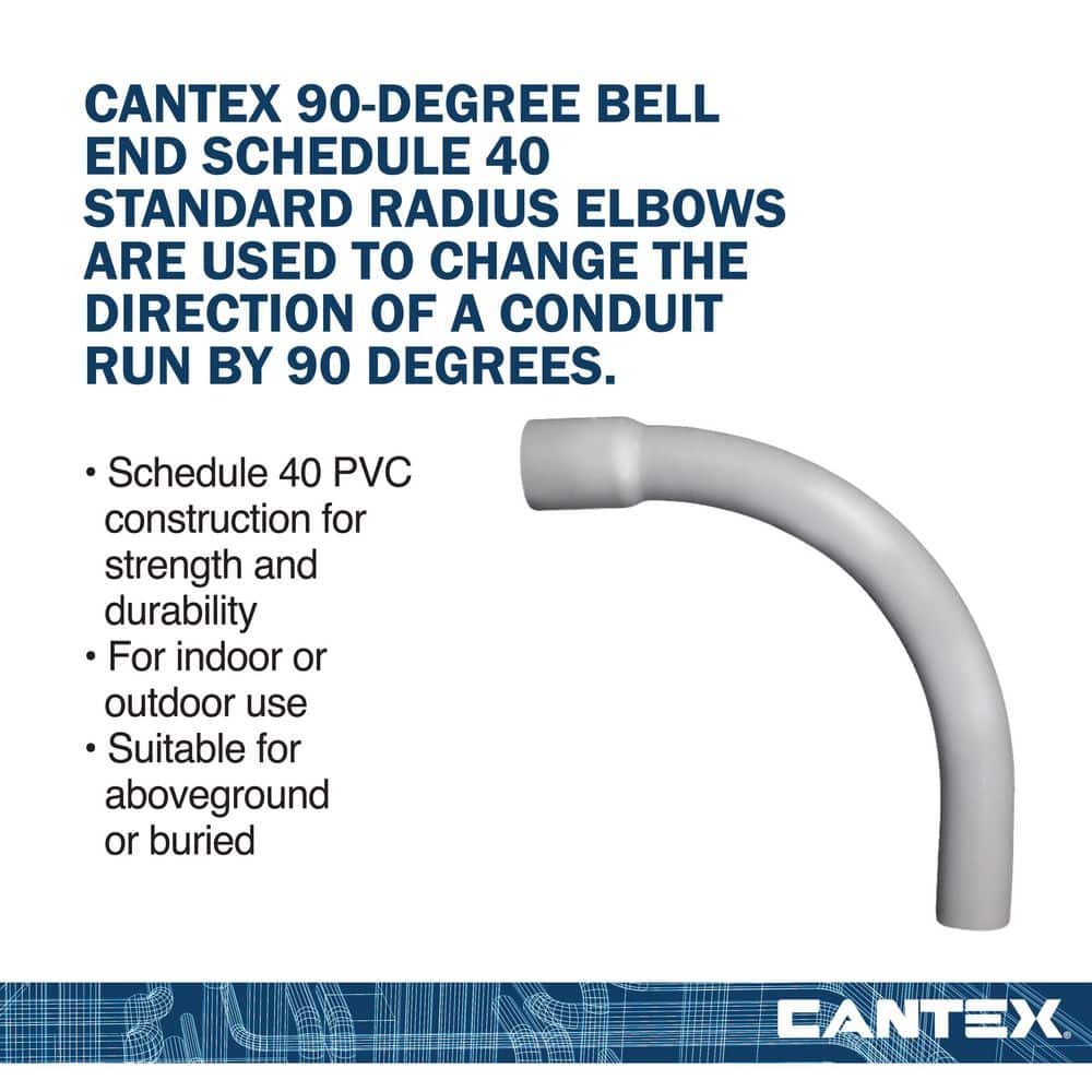 Cantex 1/2 in. 90-Degree Bell-End Elbow (4)