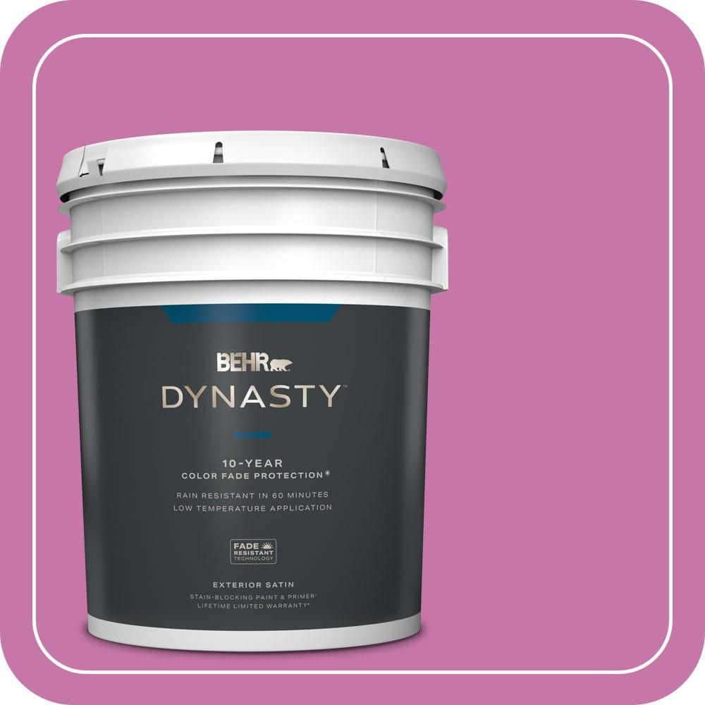 BEHR DYNASTY 5 gal. #680B-5 Strawberry Freeze Satin Enamel Exterior Stain-Blocking Paint & Primer