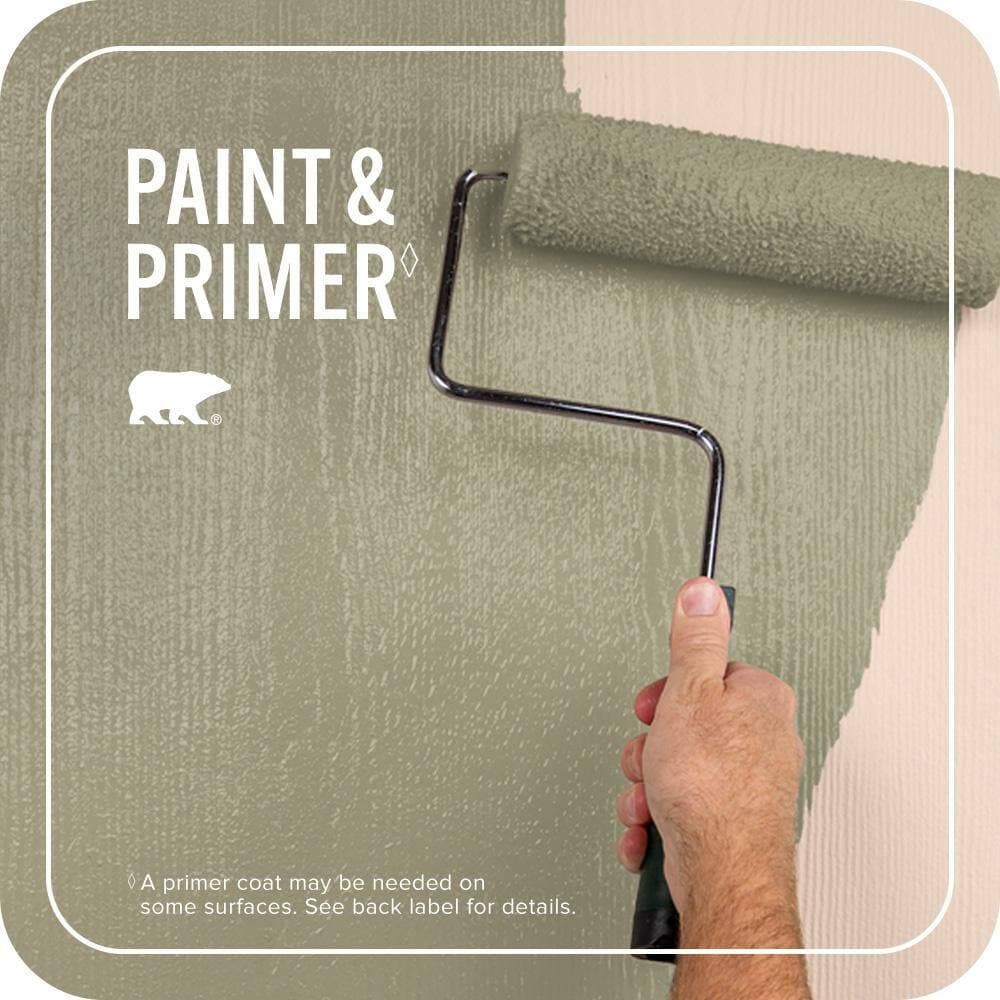 BEHR PREMIUM PLUS 5 gal. #PPU9-22 Cricket Semi-Gloss Enamel Exterior Paint & Primer (3)