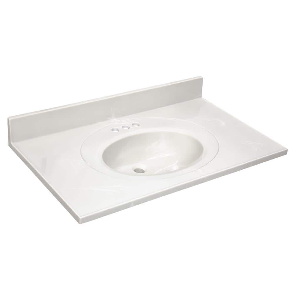 Design House 37-in. Cultured Marble Vanity Top with Backsplash, Ivory Swirl (1)