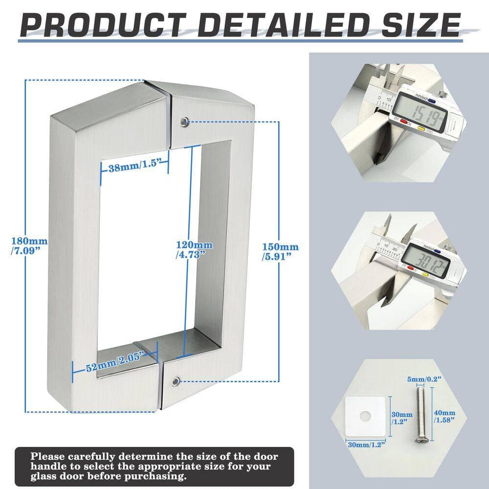 Wudkey 1-Piece Bathroom Accessory Set in Brushed Nickel, 6 in. Stainless Steel Shower Shower Door Handle (2)