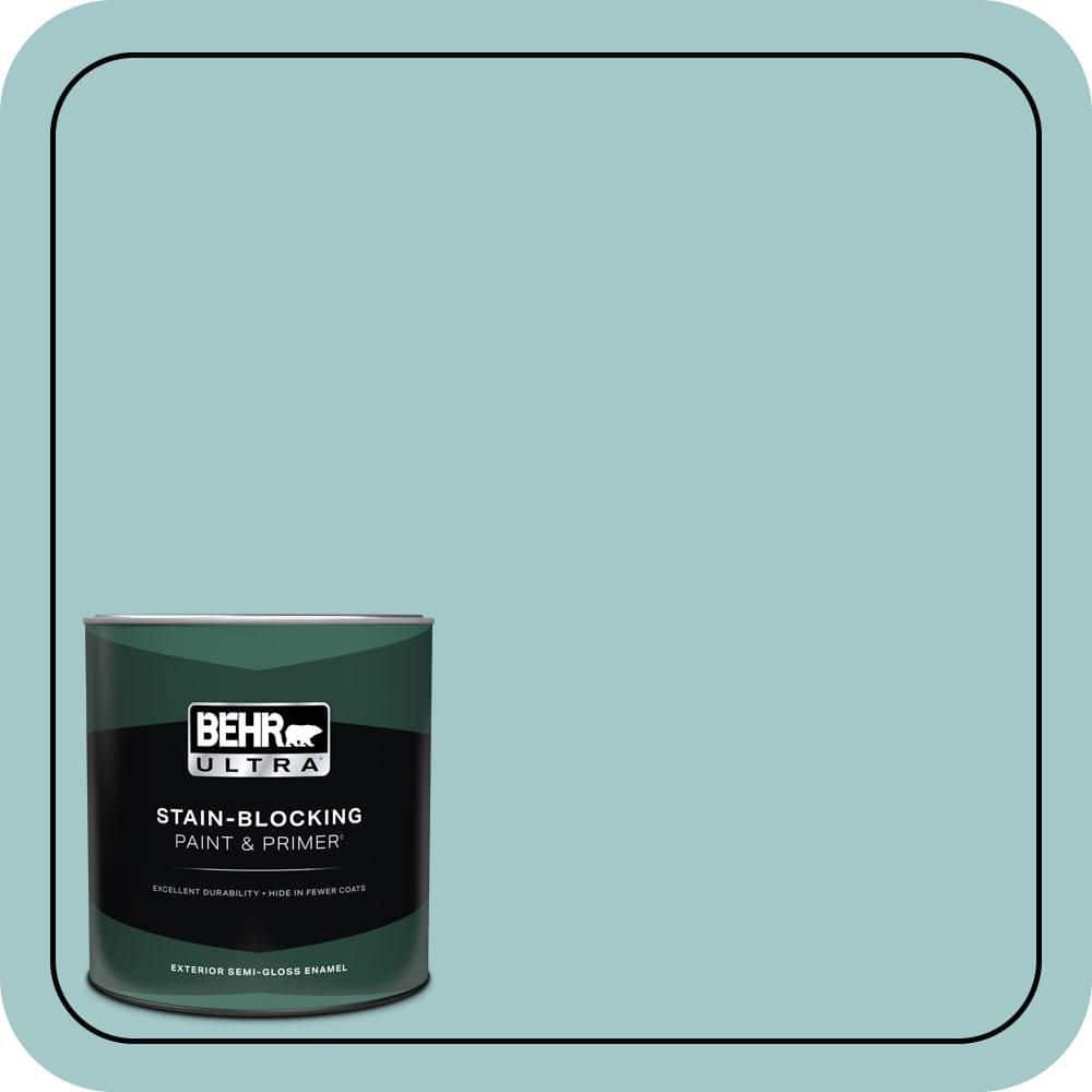 BEHR ULTRA 1 qt. #PPU13-10 Ocean Boulevard Semi-Gloss Enamel Exterior Paint & Primer
