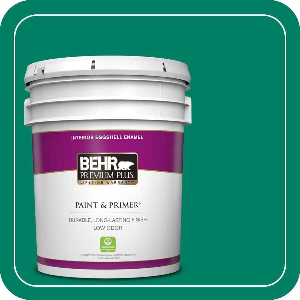 BEHR PREMIUM PLUS 5 gal. #480B-6 Treasure Isle Eggshell Enamel Low Odor Interior Paint & Primer