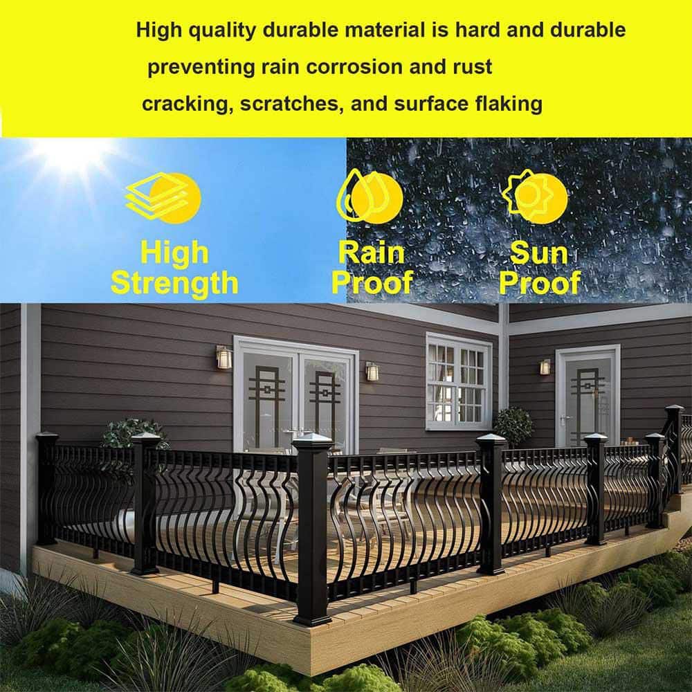 Afoxsos 61-Pack 36 in. x 1 in. Heavy Duty Iron Wave Arc Balusters with Screws for Outdoor Stair Deck Porch (3)