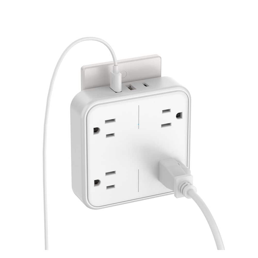 BIBIVIS Multi Plug Adapter with 4-Outlet Splitter and 3 USB (1 USB C), Multiple Plug Expander for Home Office Dorm Room (1)