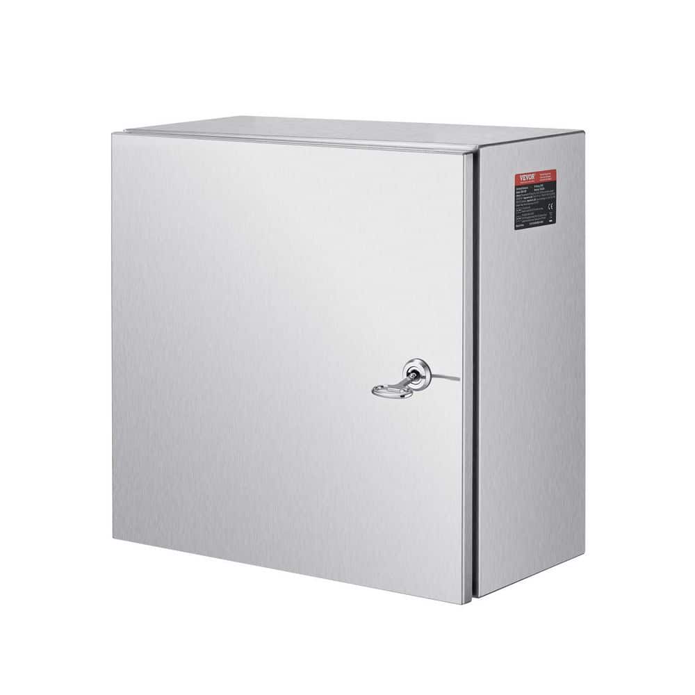 VEVOR 1152 cu. in. Electrical Enclosure Box 12 x 12 x 8 in. NENA 4X IP66 Wall Mount Junction Outlet Box Stainless Steel (1)