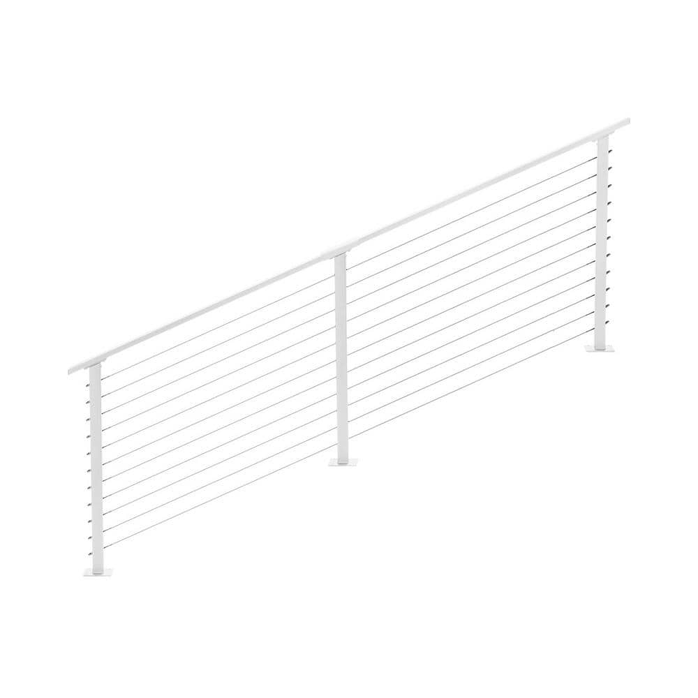 CityPost 12 ft. Stair Cable Railing, White (1)
