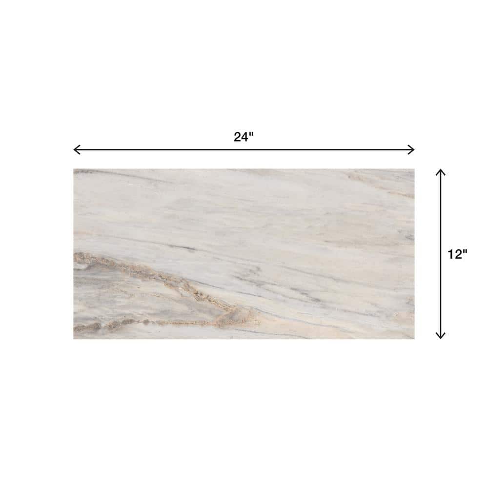 Daltile Fenbrook Regal White 12 in. x 24 in. Polished Porcelain Marble Look Floor and Wall Tile (1.9375 sq.ft./each) (4)