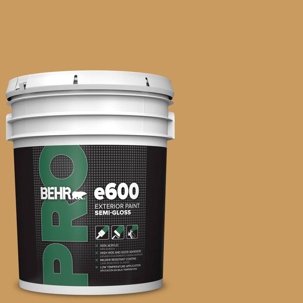 BEHR PRO 5 gal. #M280-6 Solid Gold Semi-Gloss Exterior Paint