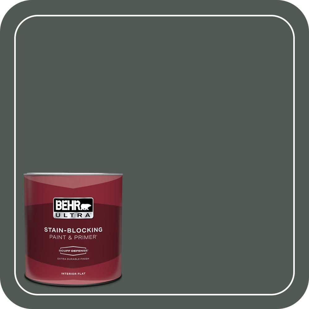 BEHR ULTRA 1 qt. #N420-7 Alpine Trail Extra Durable Flat Interior Paint & Primer