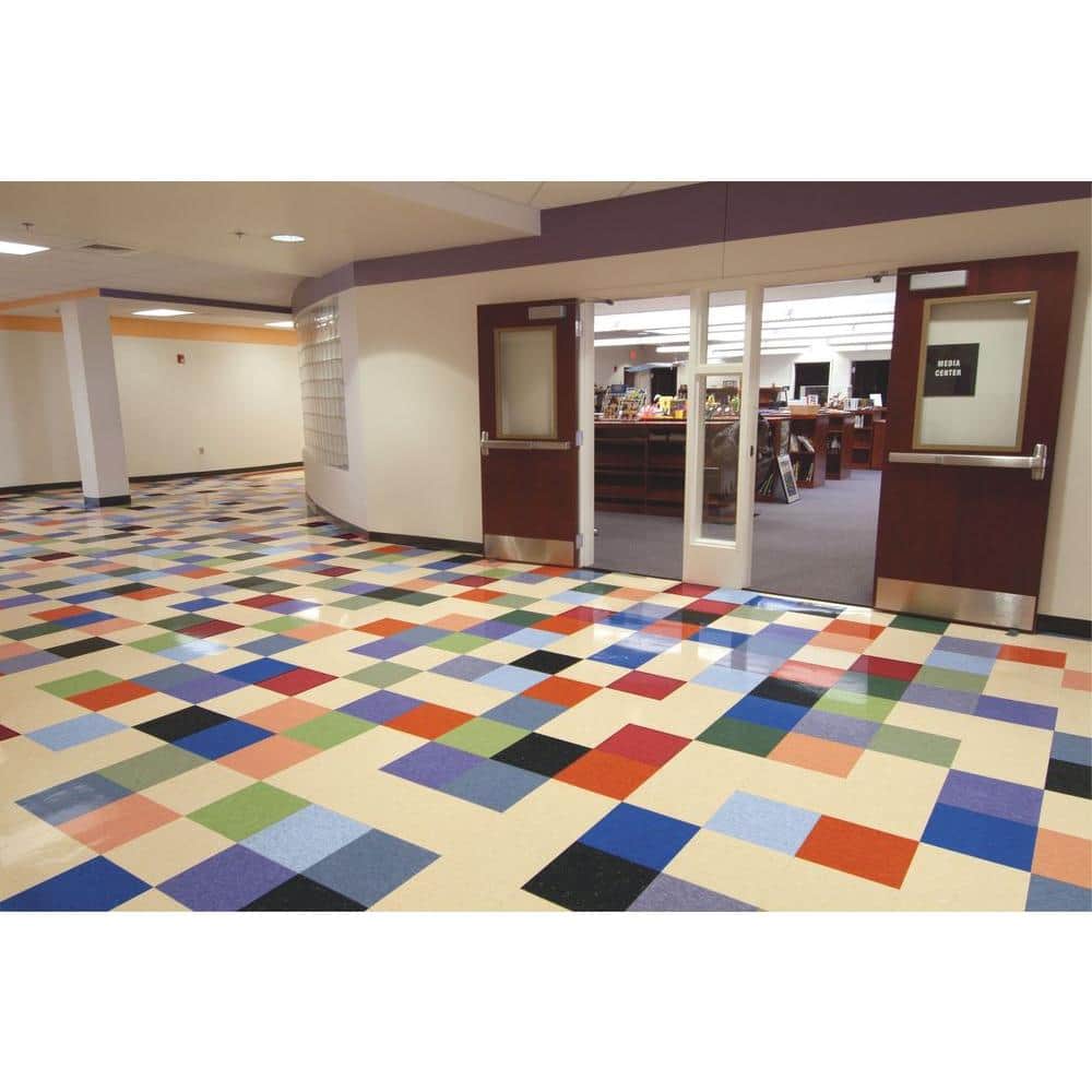 Armstrong Flooring Imperial Texture Cool White 12 in. x 12 in. Water Resistant Glue-Down Vinyl Floor Tile (45 sq. ft./carton) (4)