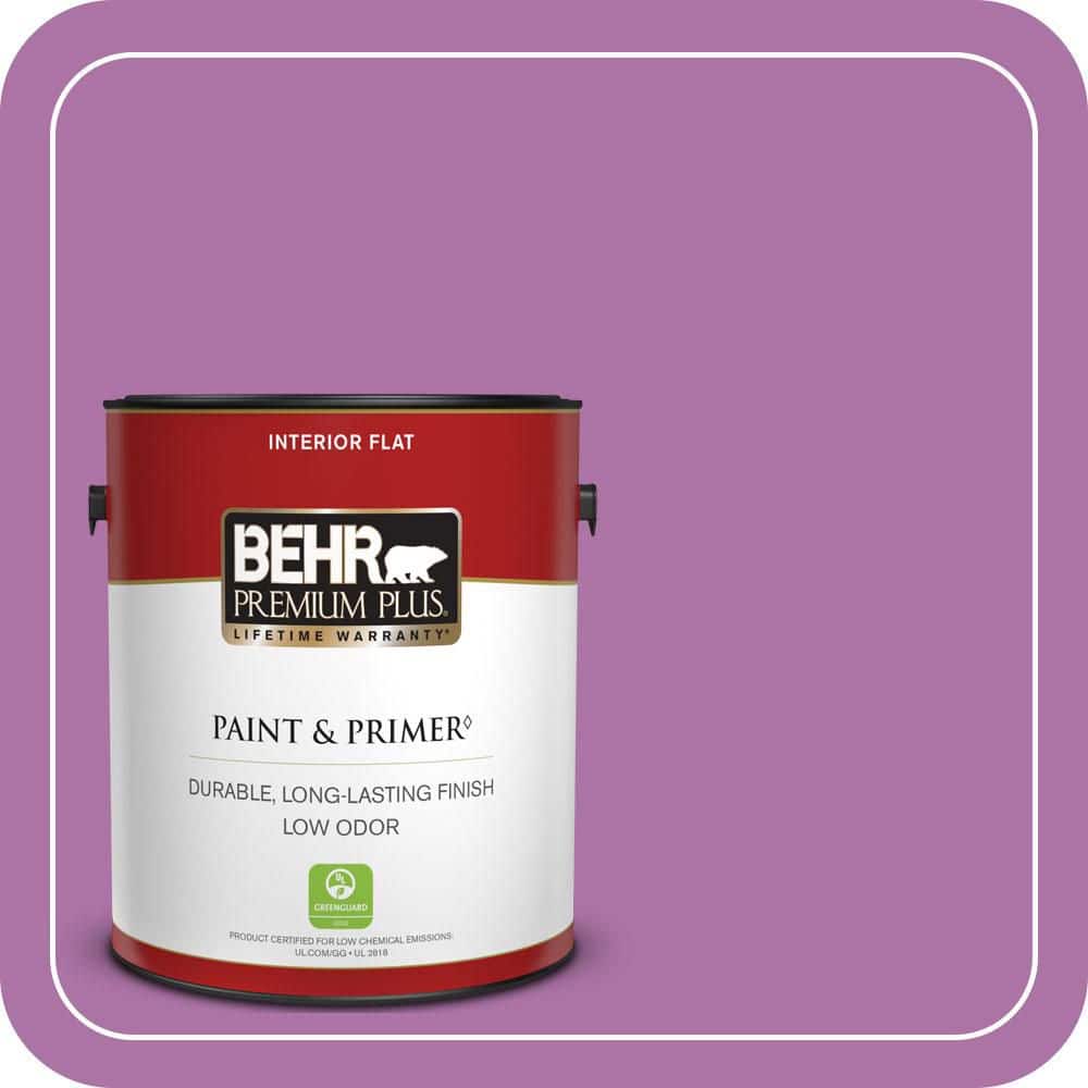 BEHR PREMIUM PLUS 1 gal. #670B-6 Orchid Kiss Flat Low Odor Interior Paint & Primer