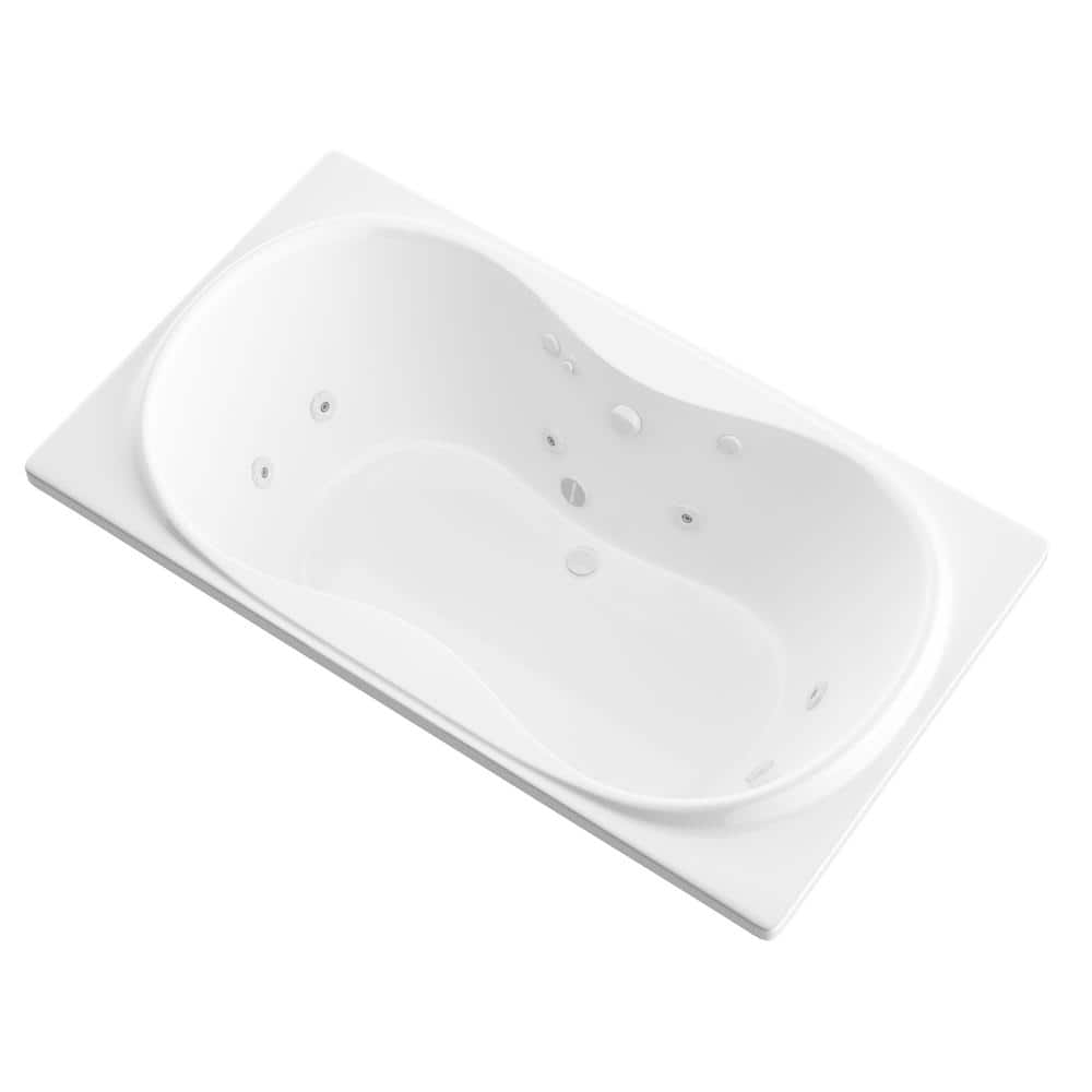 Universal Tubs Star Series 72 in. x 36 in. Rectangular Whirlpool Bathtub with Center Drain and V-Style Back Jets in Glossy Smooth White (1)