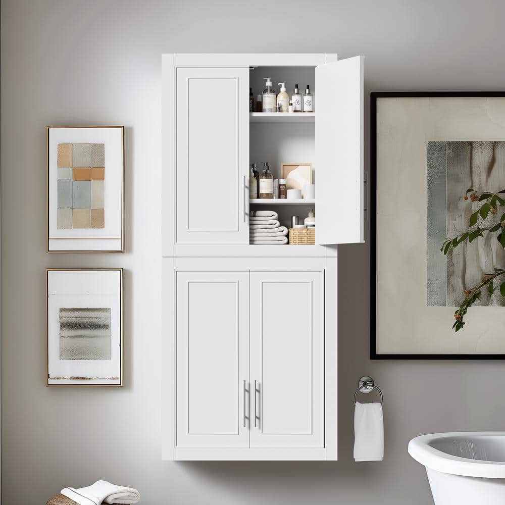 Dovelina 22 in. W x 8 in. D x 26 in. H Surface-Mount Bathroom Storage Wall Cabinet in White