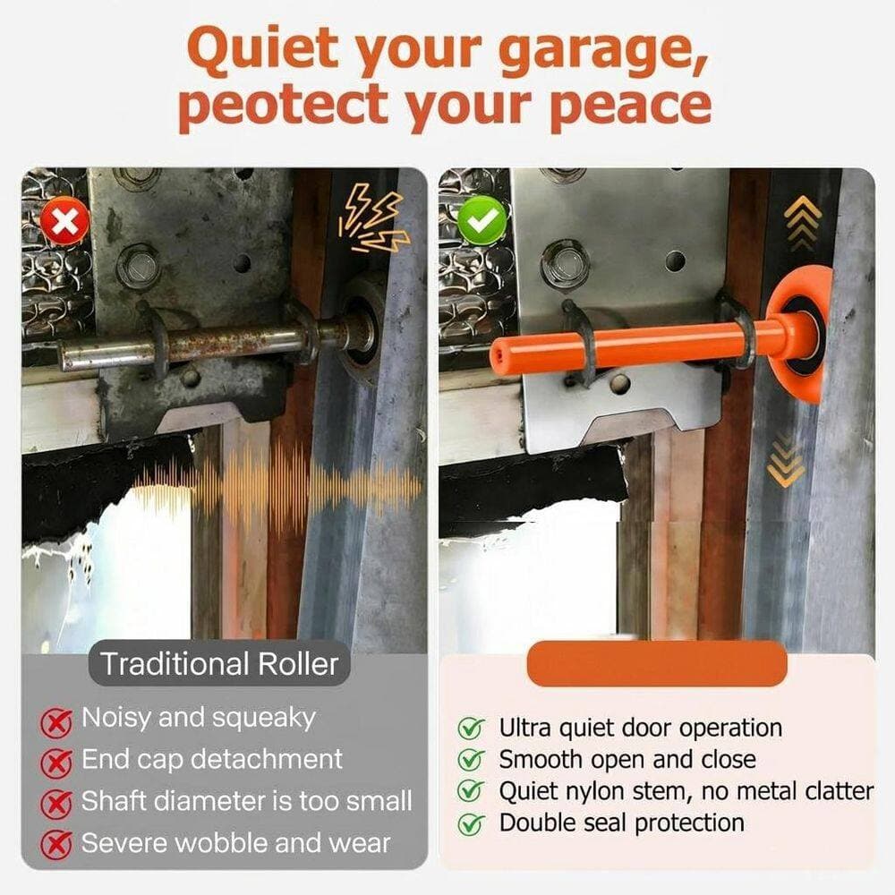 Unbranded 2 in. Nylon Quiet Double Seal Garage Door Roller Flat Stem Smooth Operation 6200-2RS Bearing 12-Pack (3)