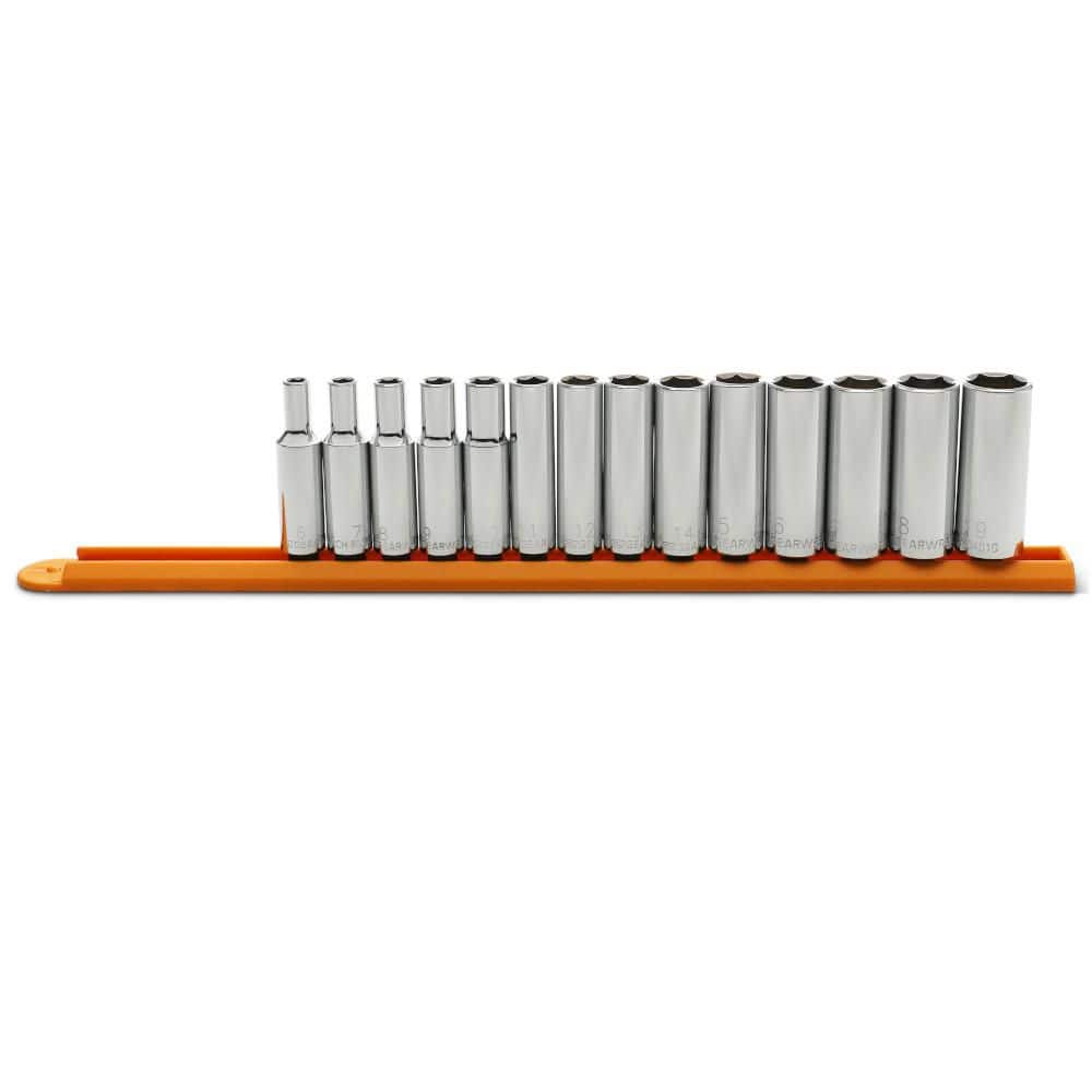 GEARWRENCH 3/8 in. Drive Metric 6-Point Deep Socket Set (14-Piece)