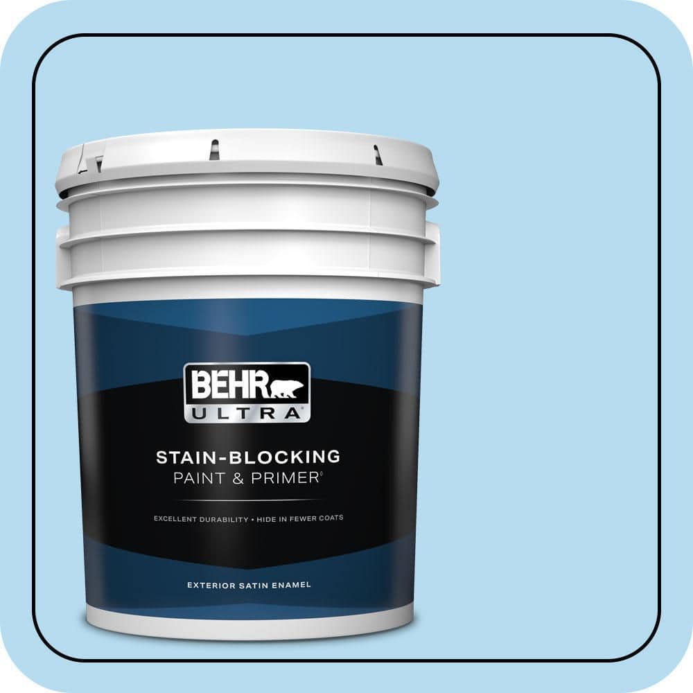 BEHR ULTRA 5 gal. #P500-2 Seashore Dreams Satin Enamel Exterior Paint & Primer