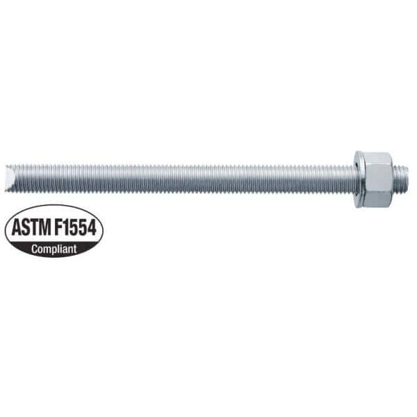 Hilti 3/8 in. x 8 in. HAS-E Carbon Steel, ASTM F1554 Grade 55, Zinc-Plated Threaded Anchor Rod (10-Piece) (3)