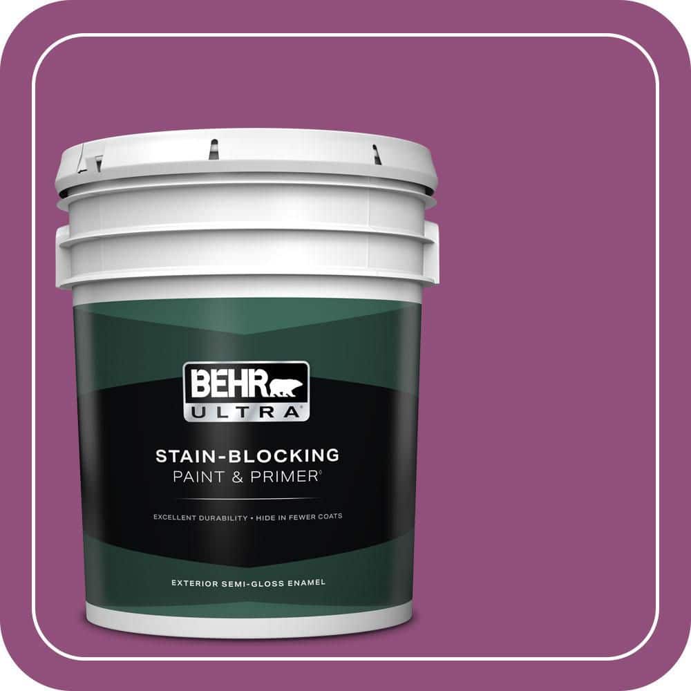 BEHR ULTRA 5 gal. #P110-7 XOXO Semi-Gloss Enamel Exterior Paint & Primer
