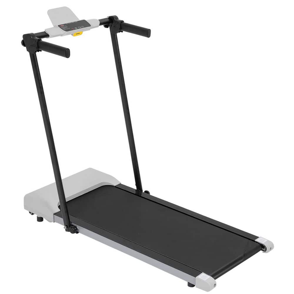 Tidoin Gray Metal Foldable Electric Treadmill with Safety Key, LED Display, Pad/Phone Holder and Inclines (1)
