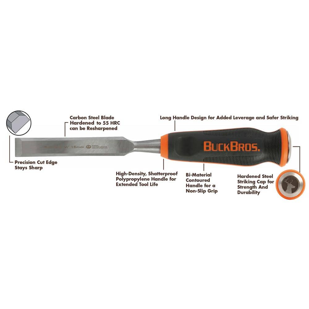 Buck Bros. 2 in. Comfort Grip Chisel (4)