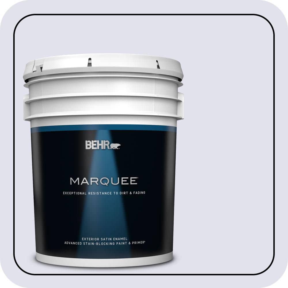 BEHR MARQUEE 5 gal. #M550-1 White Lavender Satin Enamel Exterior Paint & Primer