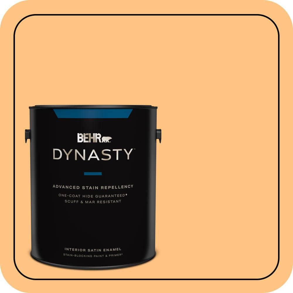 BEHR DYNASTY 1 gal. #PMD-68 Amber Sun Satin Enamel Interior Stain-Blocking Paint & Primer
