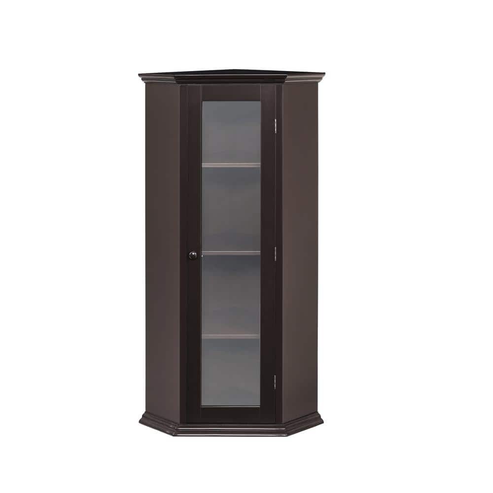 Unbranded 16.1 in. W x 16.1 in. D x 42.4 in. H Brown Linen Cabinet Corner Storage Cabinet for Bathroom, Living Room and Kitchen