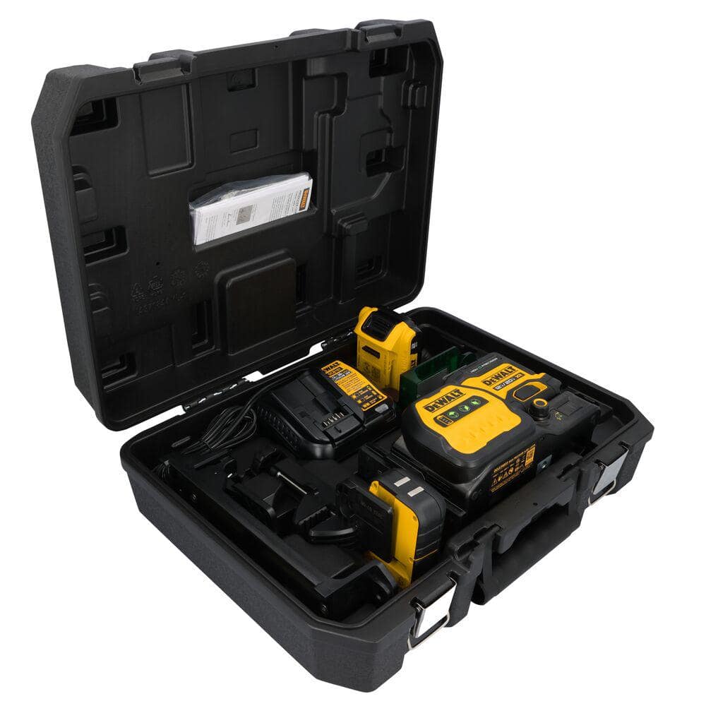 DEWALT 230 ft. Green Self-Leveling 3-Plane Laser Level Kit with 20-Volt 2.0 Ah Battery, Charger, Detector and Kitbox (2)