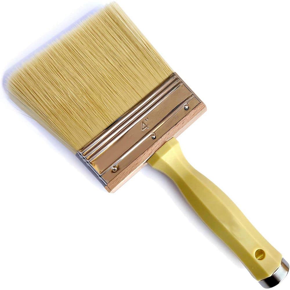 KIWDZFU 4 in. Wide Soft Thick Household Bristle Utility Staining Brush for Deck Railing Fence Siding Interior Exterior Painting (1)