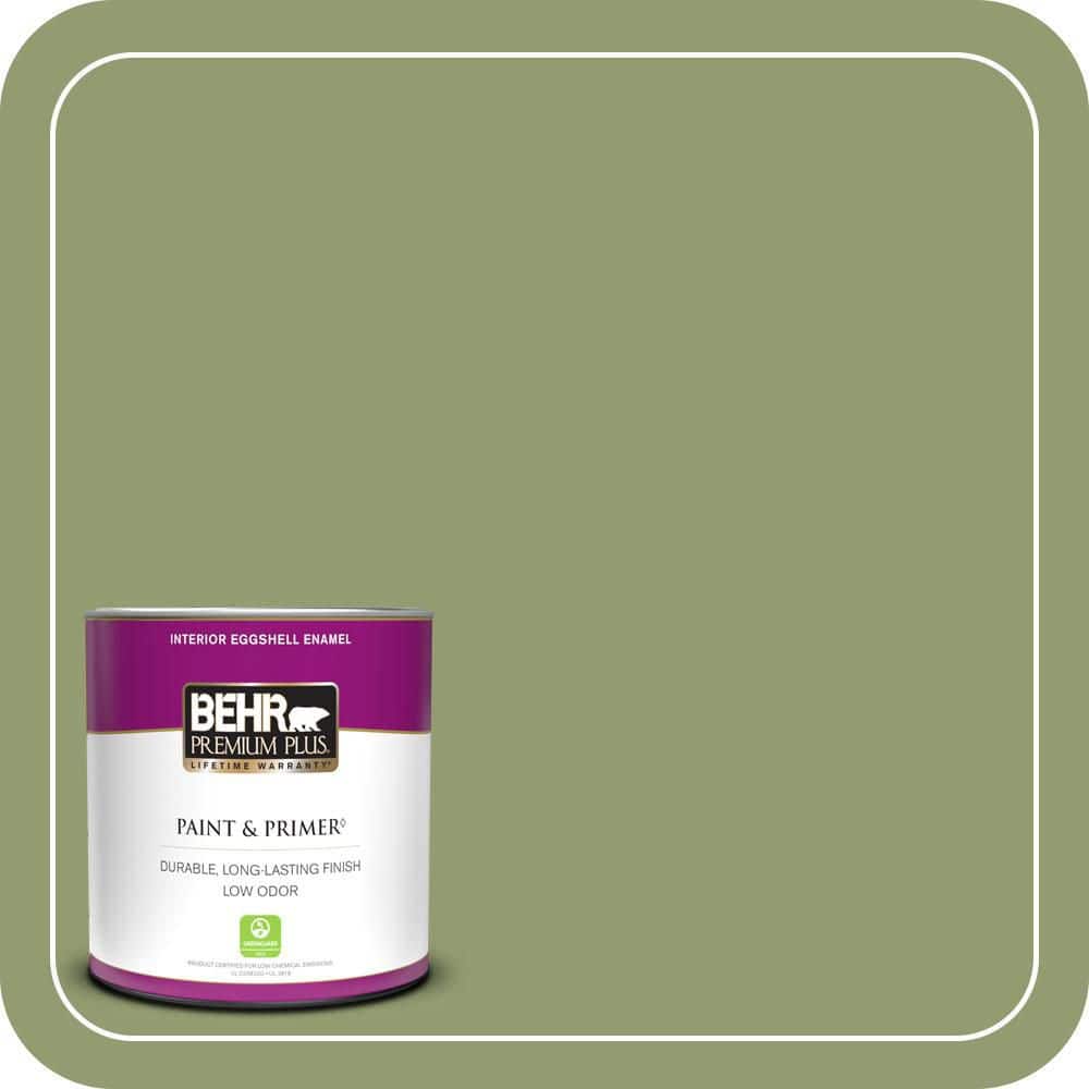 BEHR PREMIUM PLUS #PPU11-04 Alamosa Green Enamel Interior/Exterior Paint & Primer Color Sample (1)