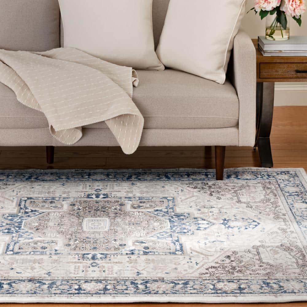 Home Decorators Collection Silky Medallion Multi 5 ft. x 7 ft. Medallion Polyester Area Rug (3)
