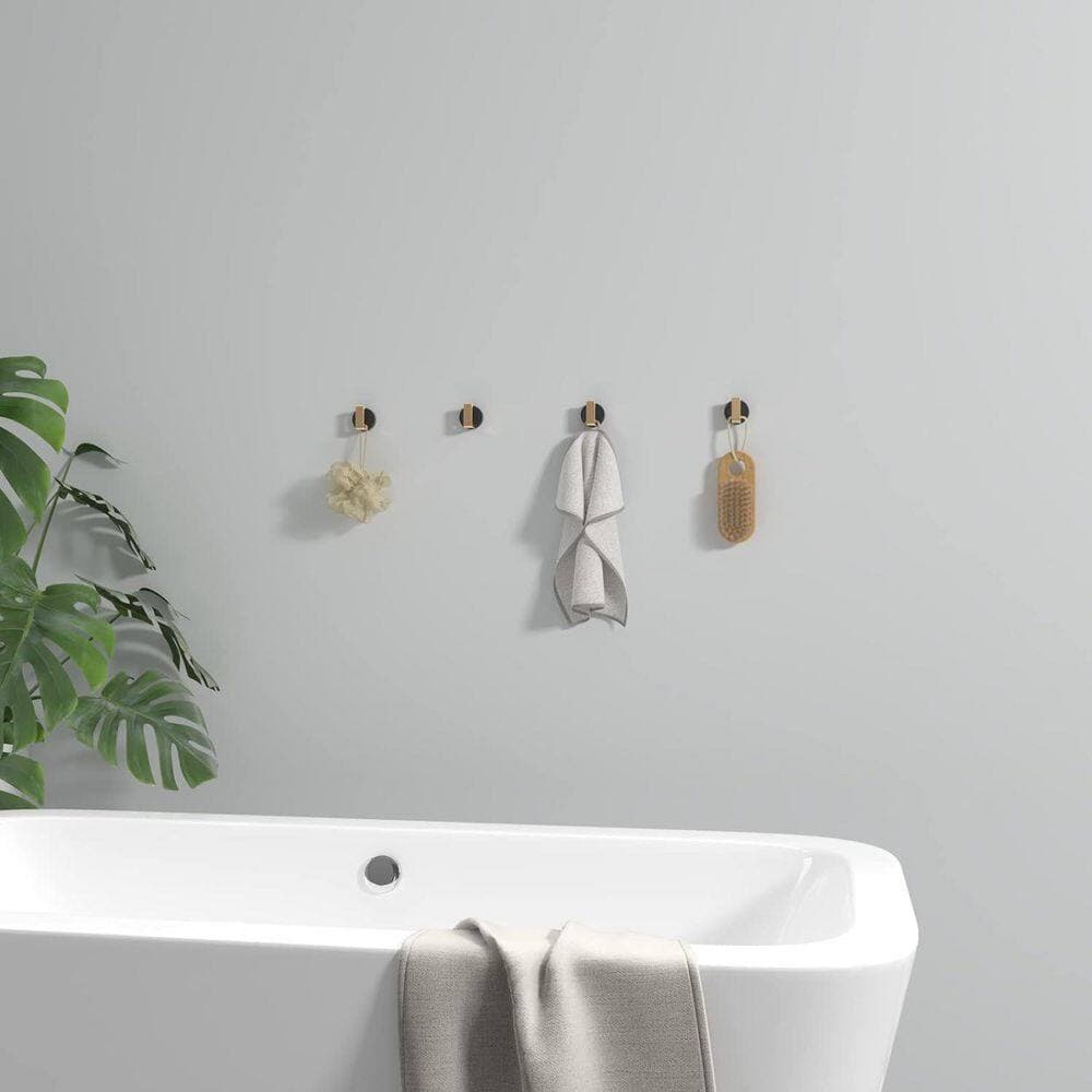 BWE Knob Round Bathroom Robe Hook and Towel Hook in Stainless Steel in Gold Black (4-Pack) (2)